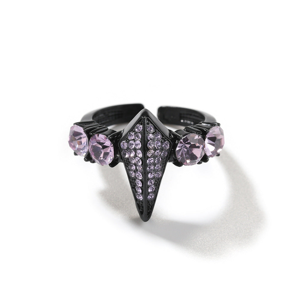 Men’s Adjustable Geometric Statement Ring with Cubic Zirconia Accent Stones product image