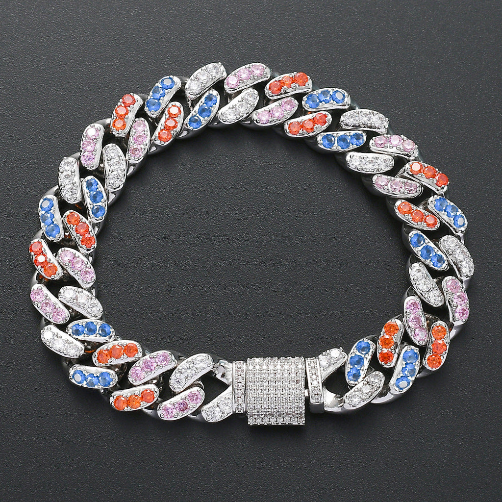 Hip Hop Cuban Link Cubic Zirconia Bracelet for Men