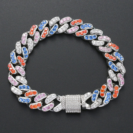 Hip Hop Cuban Link Cubic Zirconia Bracelet for Men