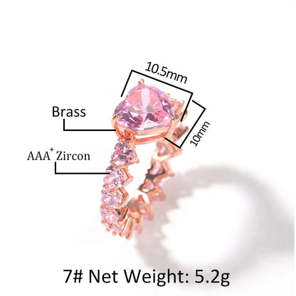 Heart Cut Cubic Zirconia Statement Ring for Women and Men – Gold, Silver & Rose Gold Stackable Fashion Ring