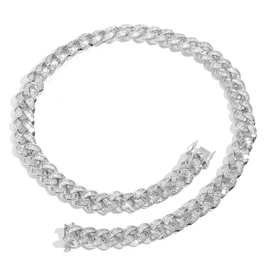 Hip Hop Cuban Link Cubic Zirconia Necklace for Men