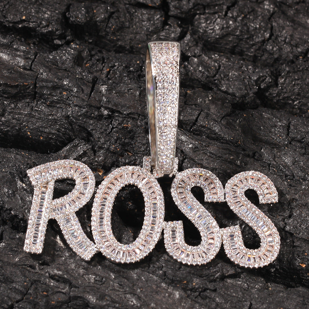 Silver-tone ROSS custom name pendant product image