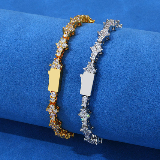 6.5 mm Star-Cluster CZ Tennis Copper Bracelet - CHA258 alternate product image
