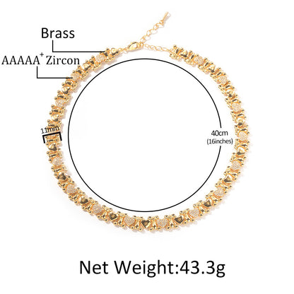 Unisex Cartoon Bear Cubic Zirconia Chain Bracelet Necklace Pendant in Gold or Silver Tone