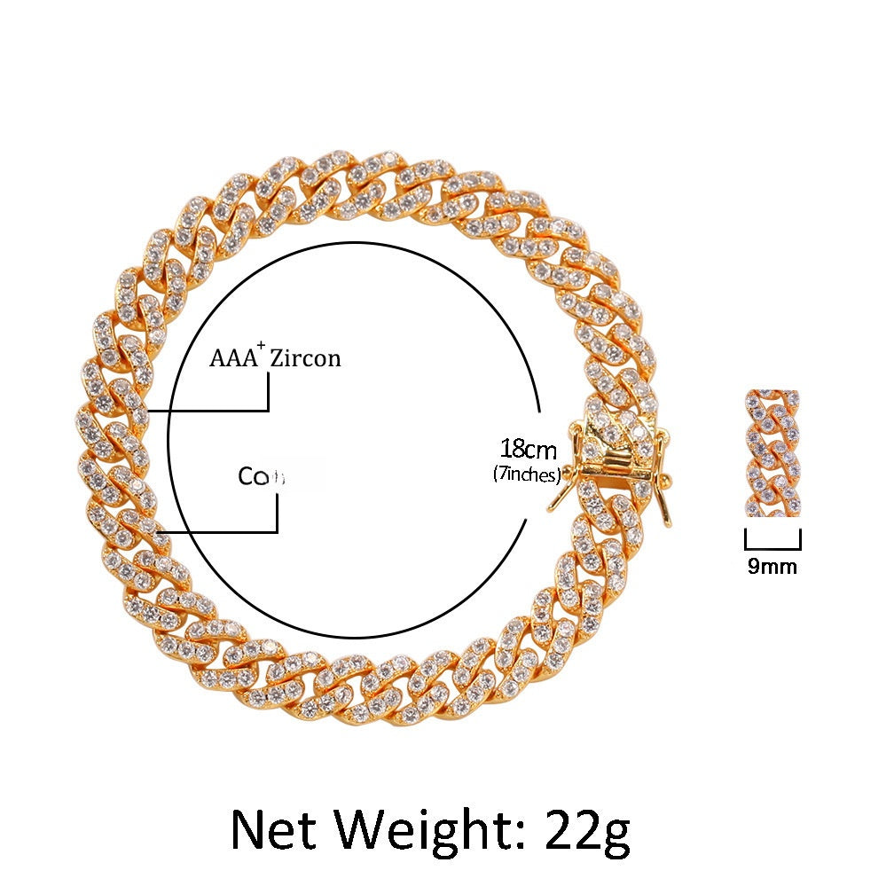 Sparkling Cuban Link Anklet for Women – Crystal Paved Chain Anklet in Gold, Silver, Pink & Half Pink Half White