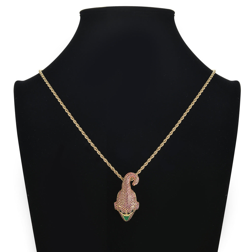 Hip Hop Dragon Cubic Zirconia Pendant Necklace for Men and Women