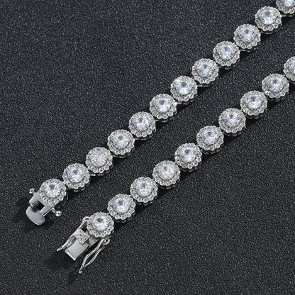 Hip Hop Star Eye Cuban Link Cubic Zirconia Necklace for Men