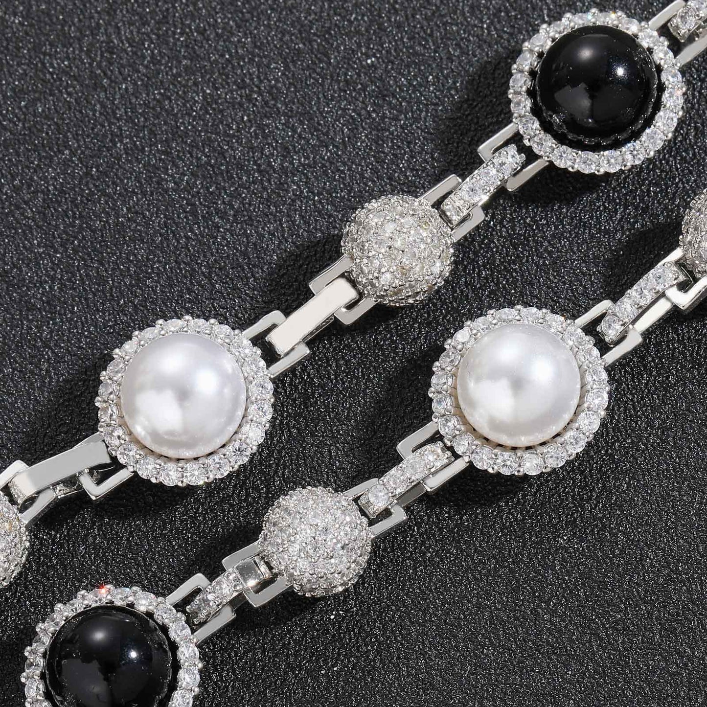 Hip Hop Vintage Bubble Cubic Zirconia Necklace for Men