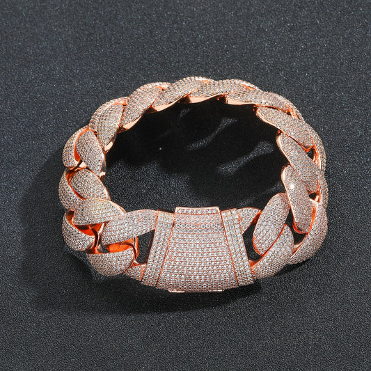 Hip Hop Minimalist Cuban Link Cubic Zirconia Bracelet for Men