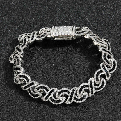 Hip Hop Heart Cuban Link Cubic Zirconia Necklace for Men