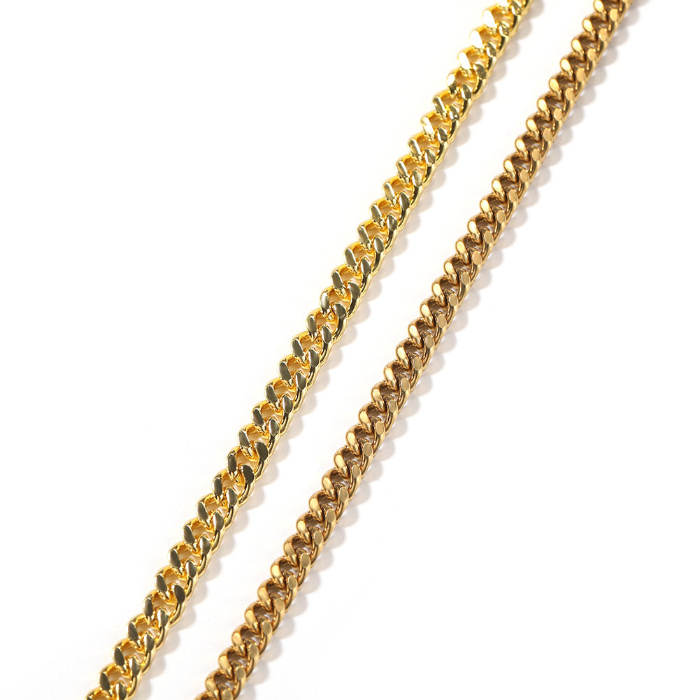 Unisex Gold Plated Cuban Link Chain Necklace - Hip Hop Statement Pendant Chain for Women and Men