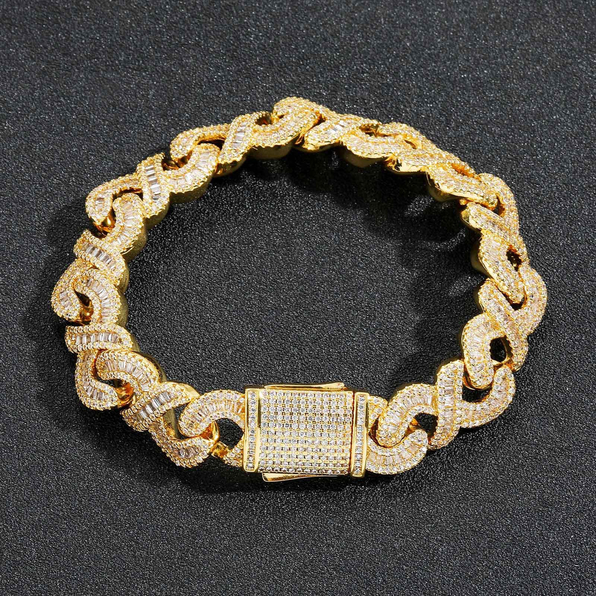 Hip Hop Light Luxury Cuban Link Cubic Zirconia Bracelet for Men product image