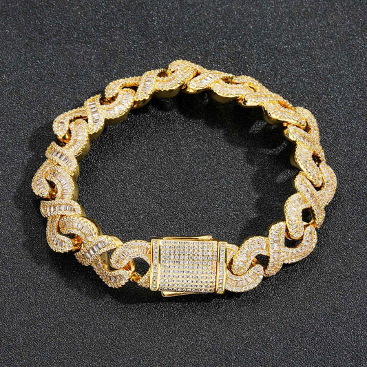 Hip Hop Light Luxury Cuban Link Cubic Zirconia Bracelet for Men