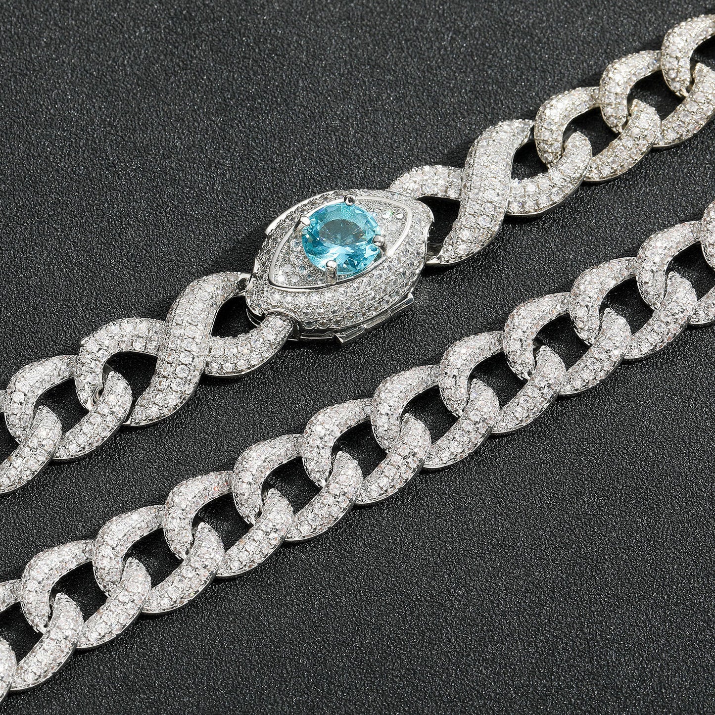 Hip Hop Vintage Cuban Link Cubic Zirconia Necklace for Men