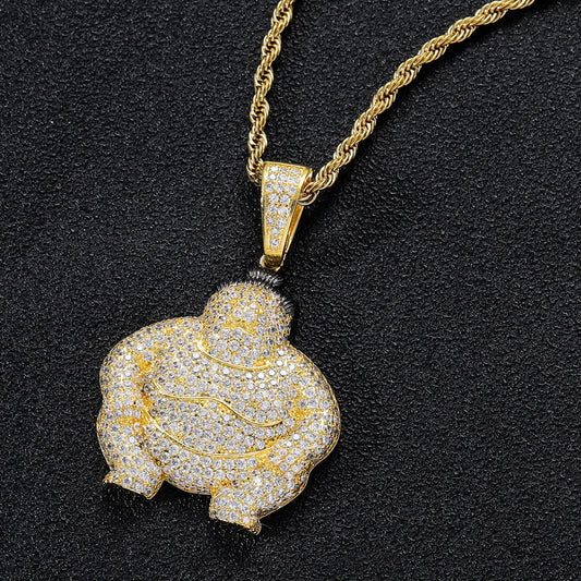 Hip Hop Fashion Cubic Zirconia Pendant Necklace for Men and Women