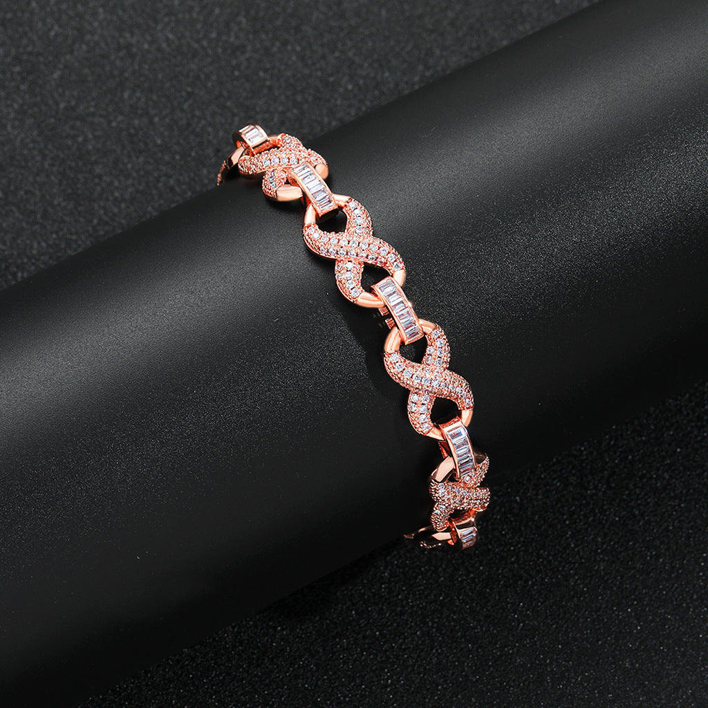 Hip Hop Cuban Link Copper Bracelet for Men and Women