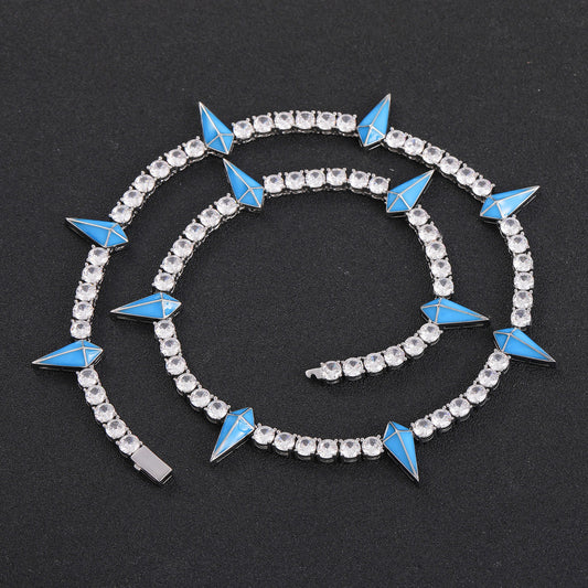 Hip Hop Tennis Chain Panther Cubic Zirconia Necklace for Men