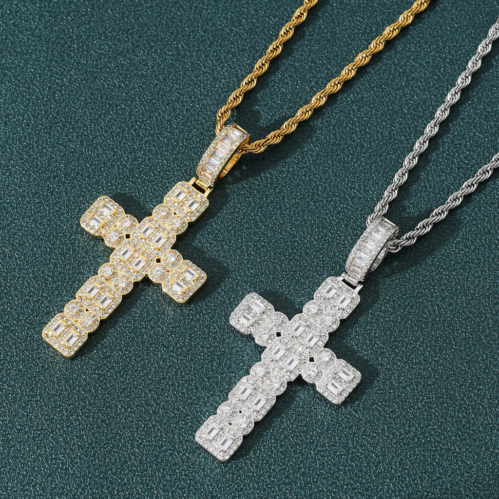 Hip Hop Light Luxury Fashion Copper Pendant Necklace for Men and Women