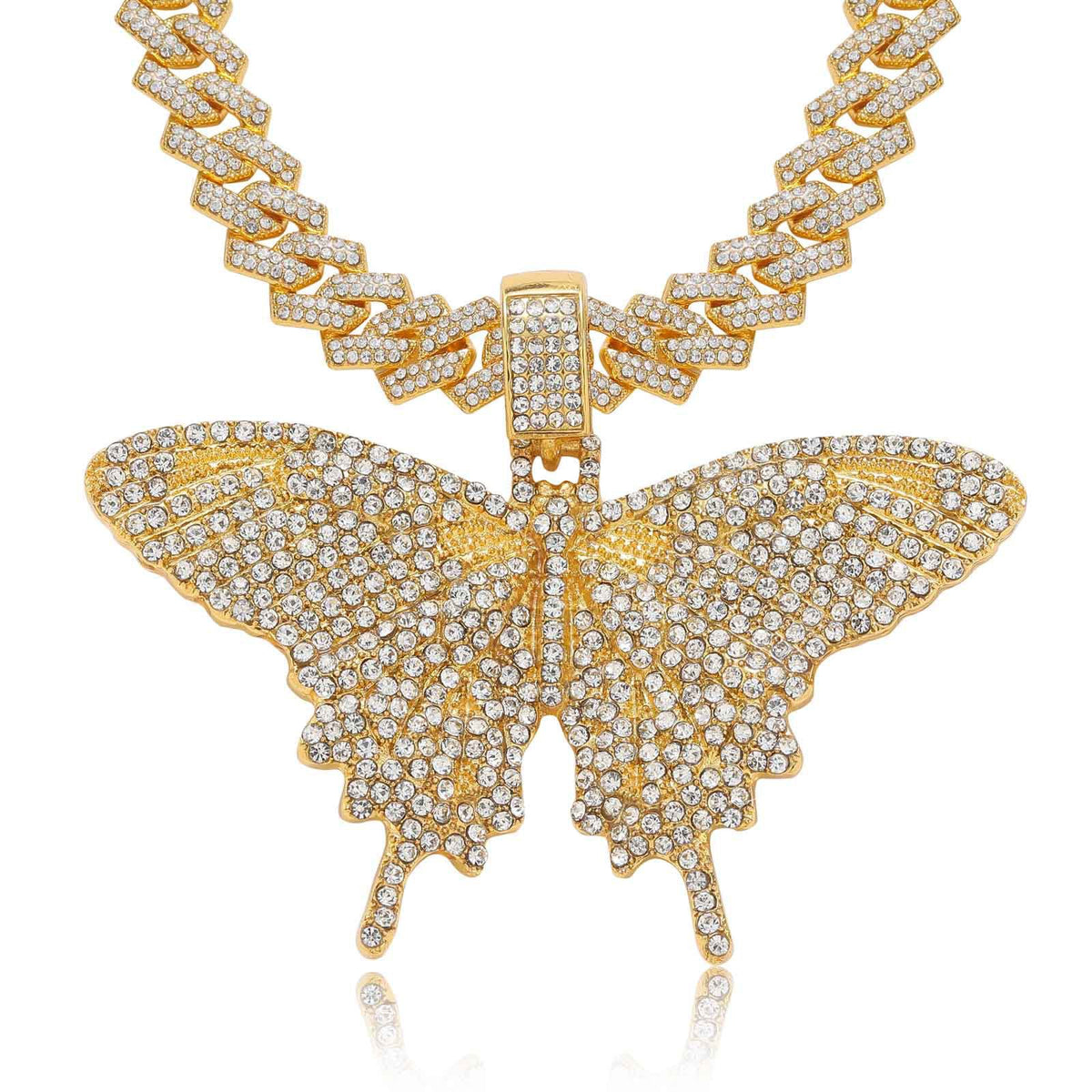 Hip Hop Butterfly Alloy Pendant Necklace for Men and Women product image