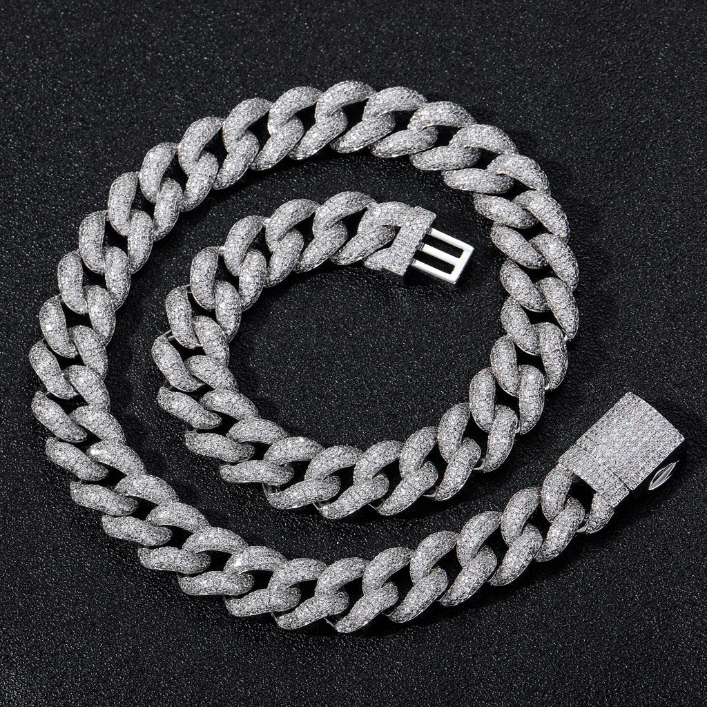 Hip Hop Light Luxury Cuban Link Cubic Zirconia Necklace for Men