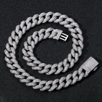Hip Hop Light Luxury Cuban Link Cubic Zirconia Necklace for Men