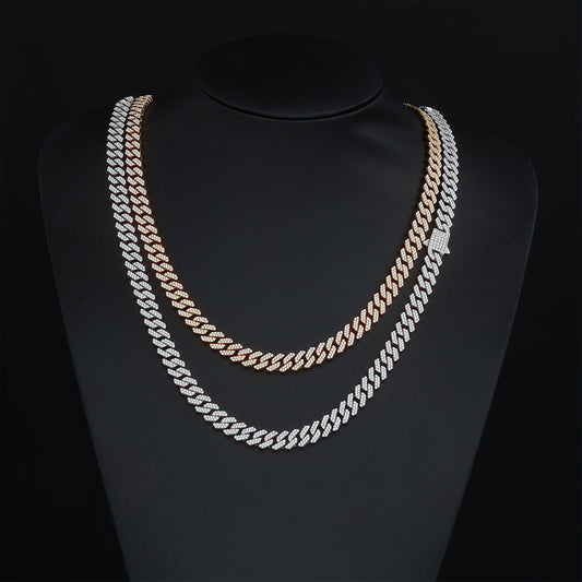 8 mm Iced Cuban Hip Hop Necklace or Bracelet with Cubic Zirconia on a Stainless steel Base - CHA490 alternate product image