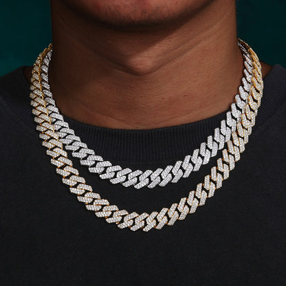 Iced Out Cuban Link Chain & Bracelet Set in Cubic Zirconia for Men and Women