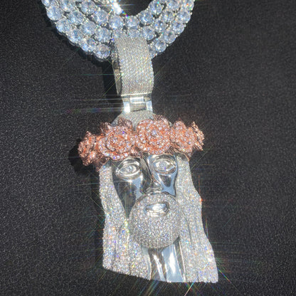 Iced Out Portrait Pendant Necklace