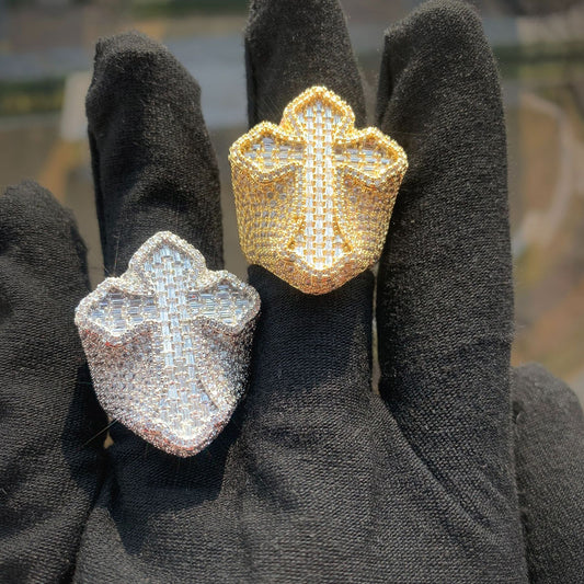 Iced Cross Statement Ring