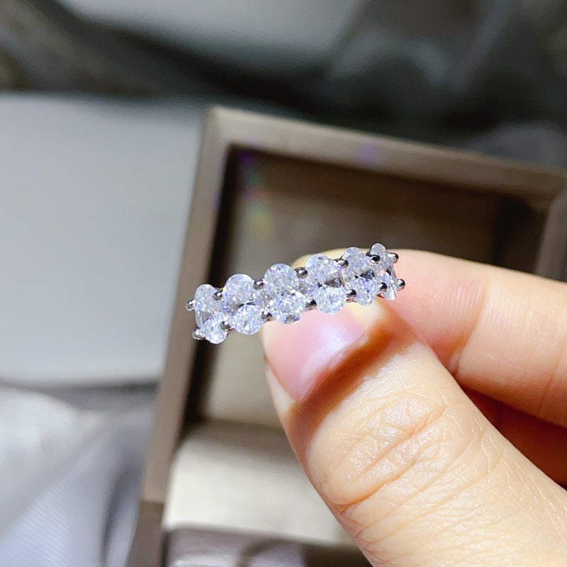 Oval Cut Row Ring for Women, U-Shape Band Stackable Statement Ring Sizes 9-18 product image