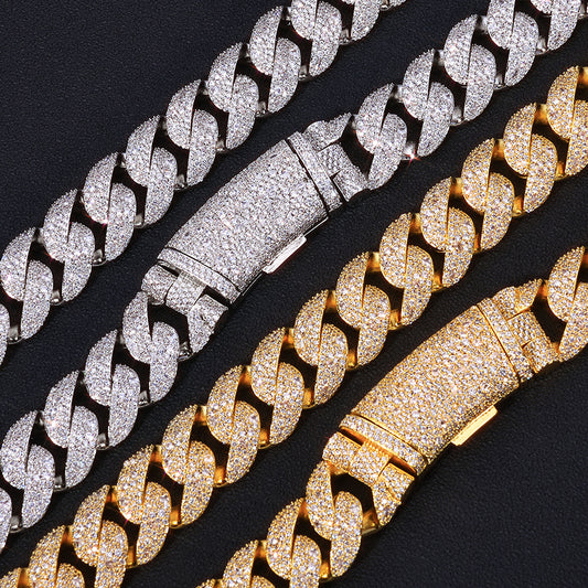 22 mm Wide Iced Cuban Hip Hop Necklace with Cubic Zirconia on a Copper Base - CHA374 alternate product image
