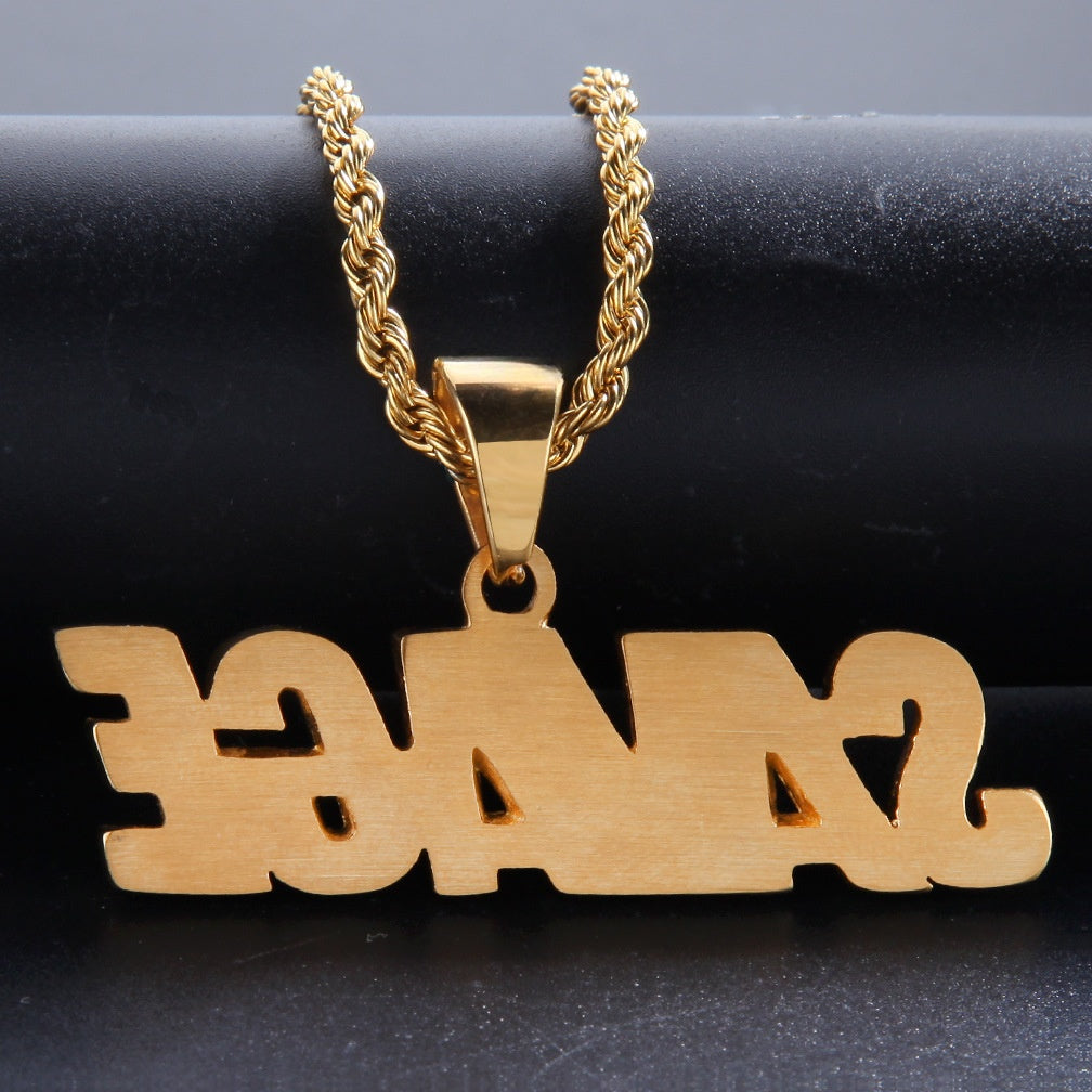 Back of gold-tone SAVAGE pendant product image
