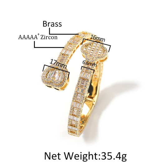 Heart & Clover Crystal Bangle Bracelet for Women in Silver Plated or Rose Gold Plated