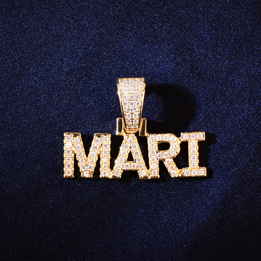 Unisex Iced Out Letter Name Necklace