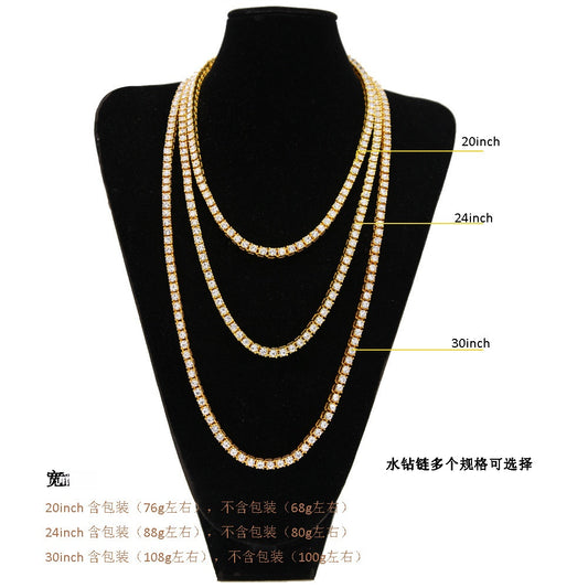Iced Out Cuban Link Chain Necklace for Men & Women - Gold, Silver, Black & Rose Gold Statement Crystal Chain