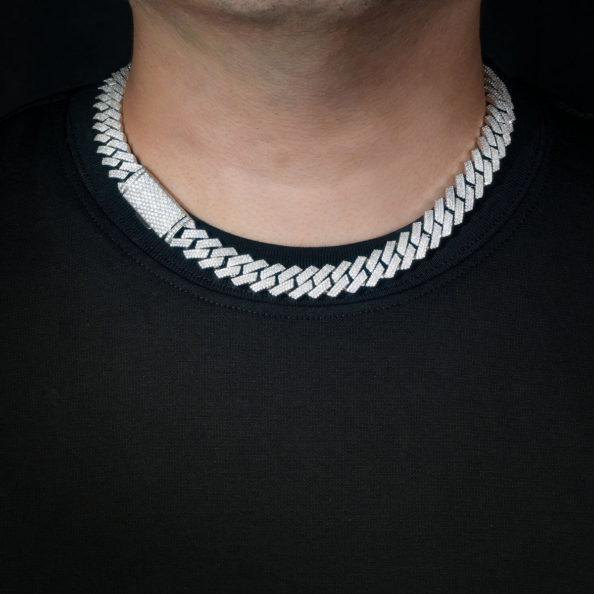 12mm Iced Out Cuban Link Chain Bracelet Necklace, Cubic Zirconia Hip Hop Unisex product image