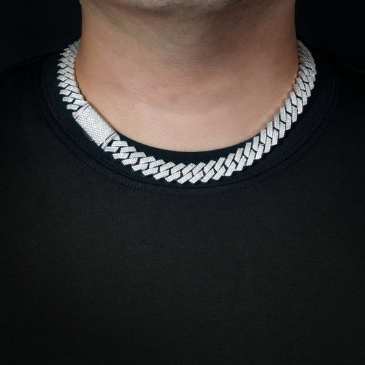 12mm Iced Out Cuban Link Chain Bracelet Necklace, Zircon Hip Hop Unisex