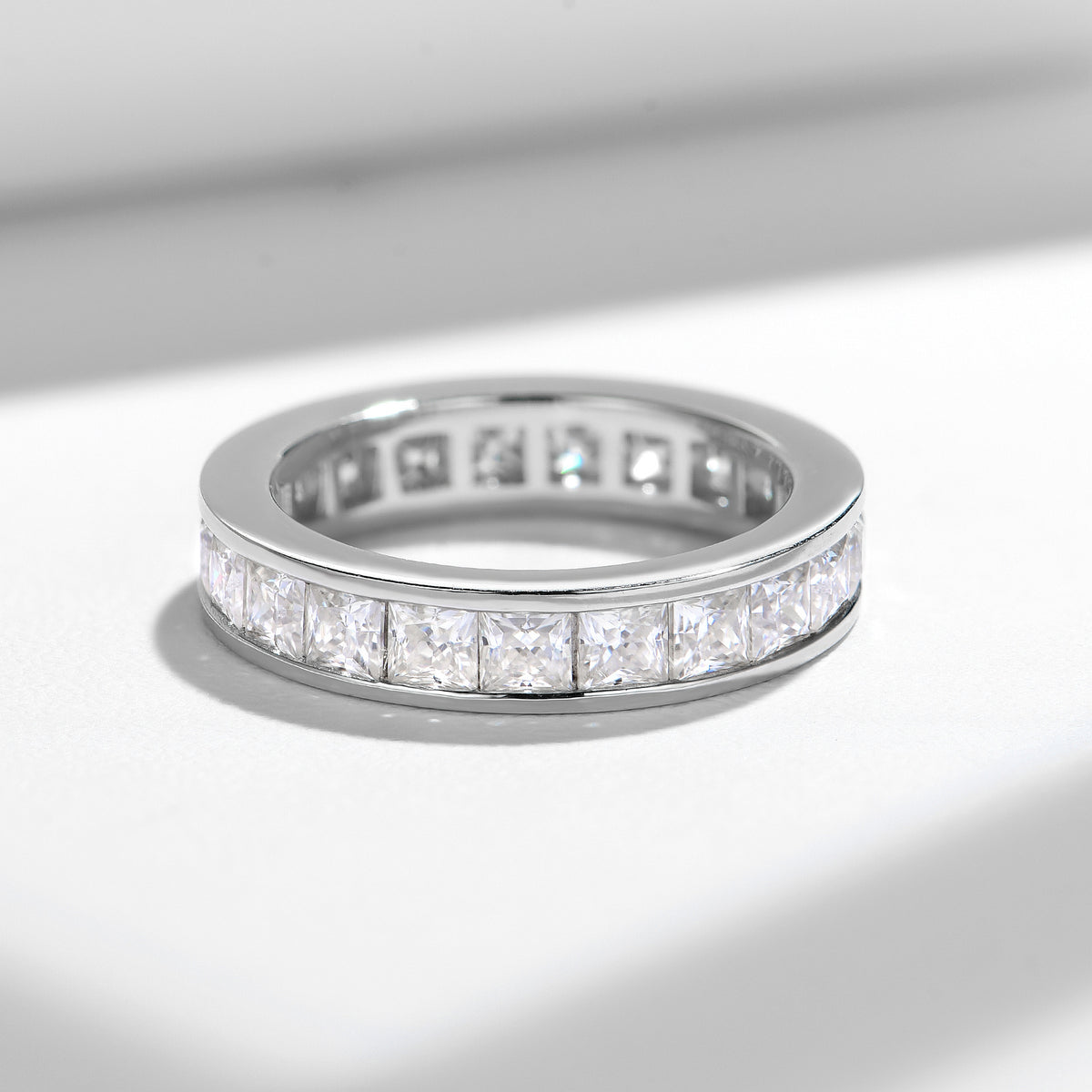 Princess Cut Moissanite Ring, S925 18K Gold-Plated Unisex Wedding Promise Ring product image