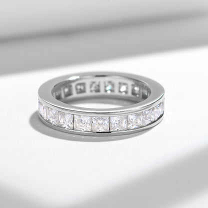 Princess Cut Moissanite Ring, S925 18K Gold-Plated Unisex Wedding Promise Ring