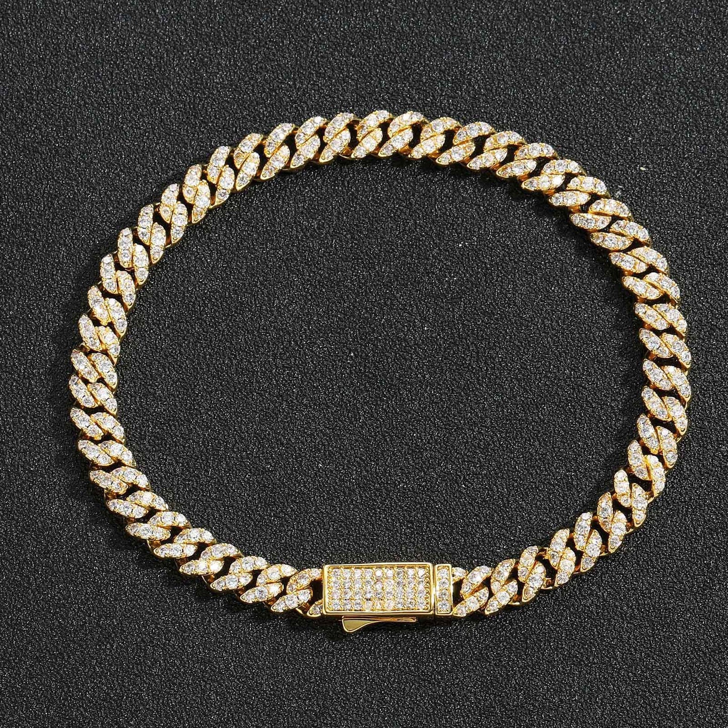 Hip Hop Minimalist Cuban Link Cubic Zirconia Bracelet for Men