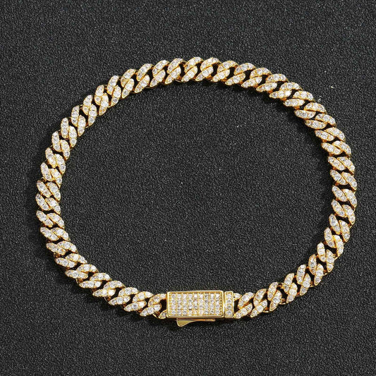 Hip Hop Minimalist Cuban Link Cubic Zirconia Bracelet for Men