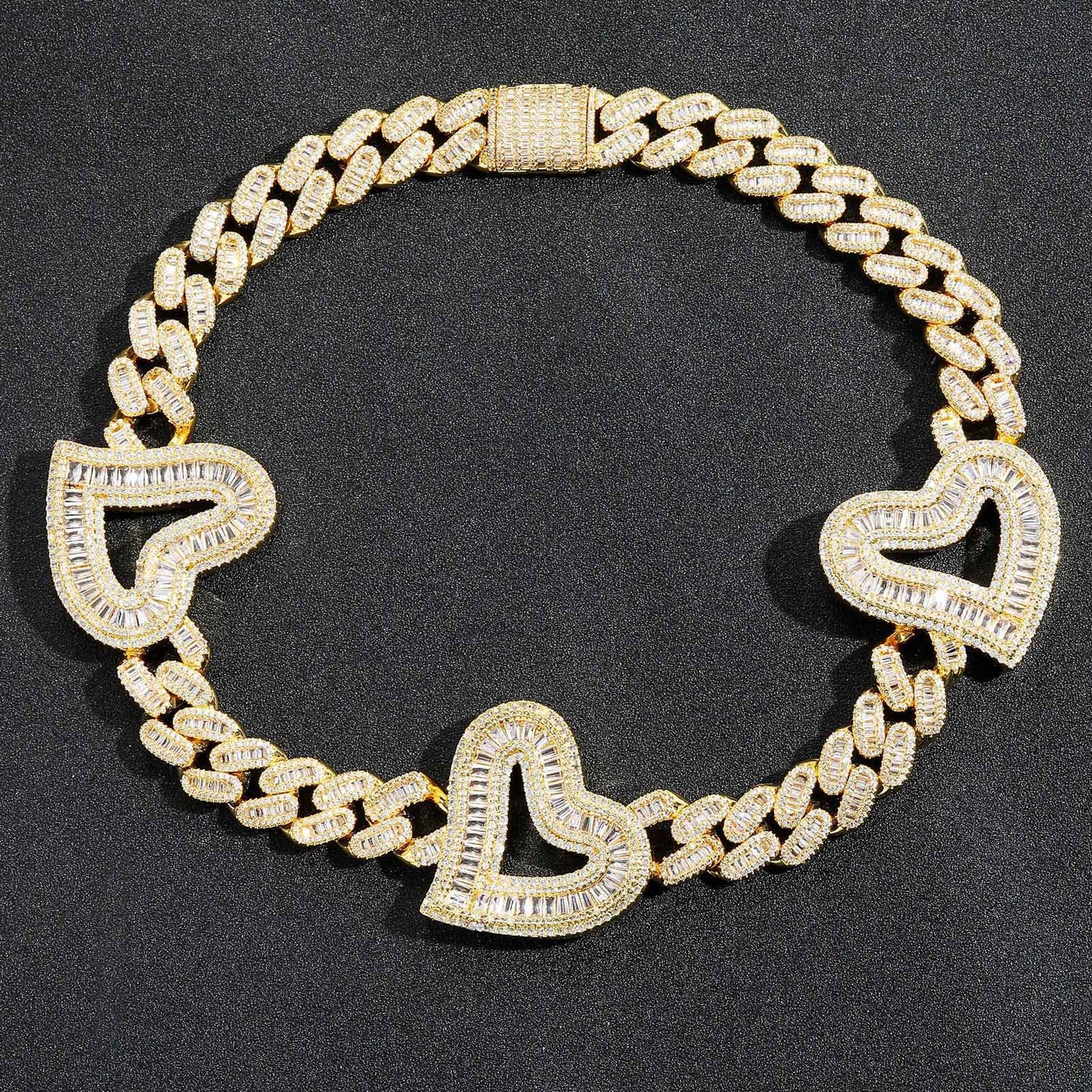 Hip Hop Cuban Link Cubic Zirconia Necklace for Men
