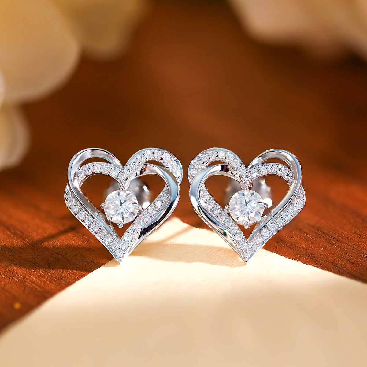 Moissanite Heart Pendant Necklace with “I Love You for Always and Forever” Engraving, 18K Gold Plated product image