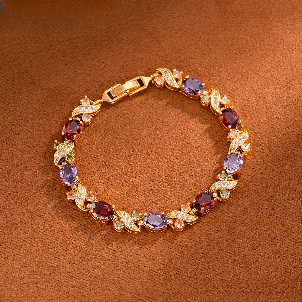 Twist Link Gemstone Bracelet for Women