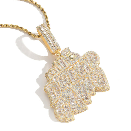 Hip Hop Minimalist Cross Tennis Chain Cubic Zirconia Pendant Necklace for Men and Women