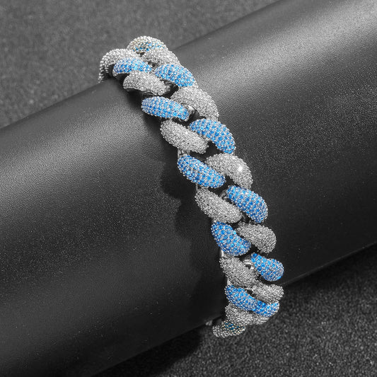 Hip Hop Diamond Shape Cuban Link Cubic Zirconia Necklace for Men