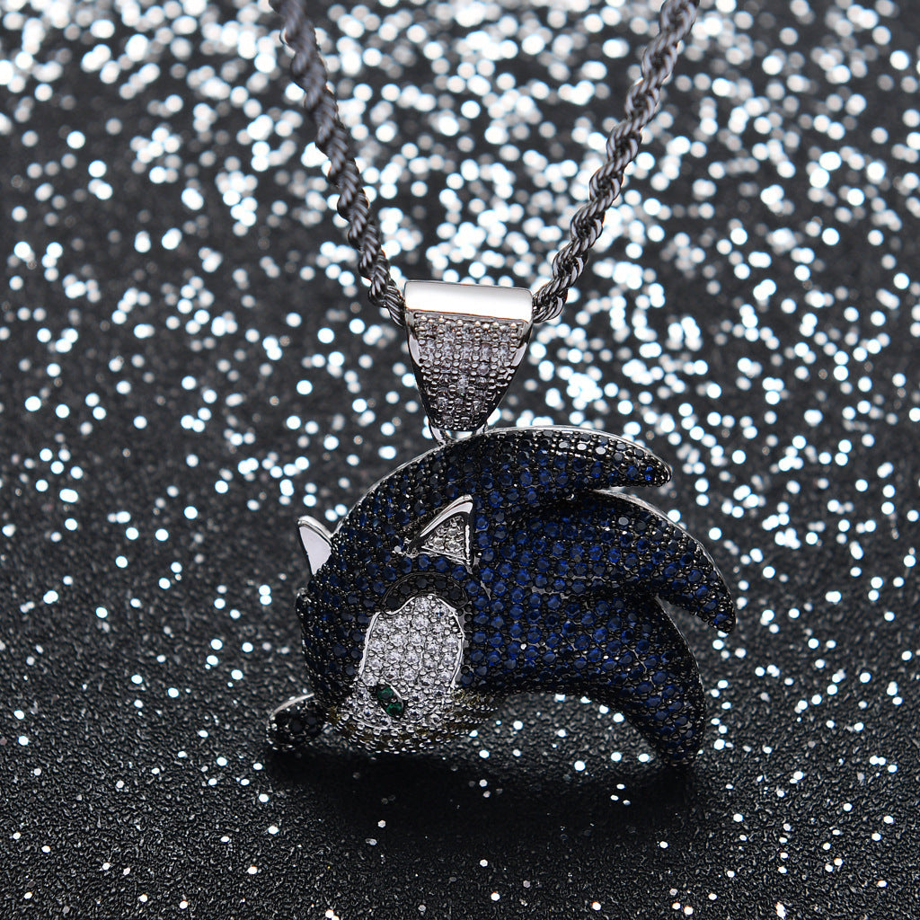 Hip Hop Fashion Cubic Zirconia Pendant Necklace for Men and Women