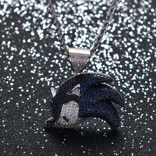 Hip Hop Fashion Cubic Zirconia Pendant Necklace for Men and Women
