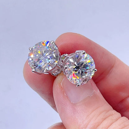 Round Cubic Zirconia Stud Earrings