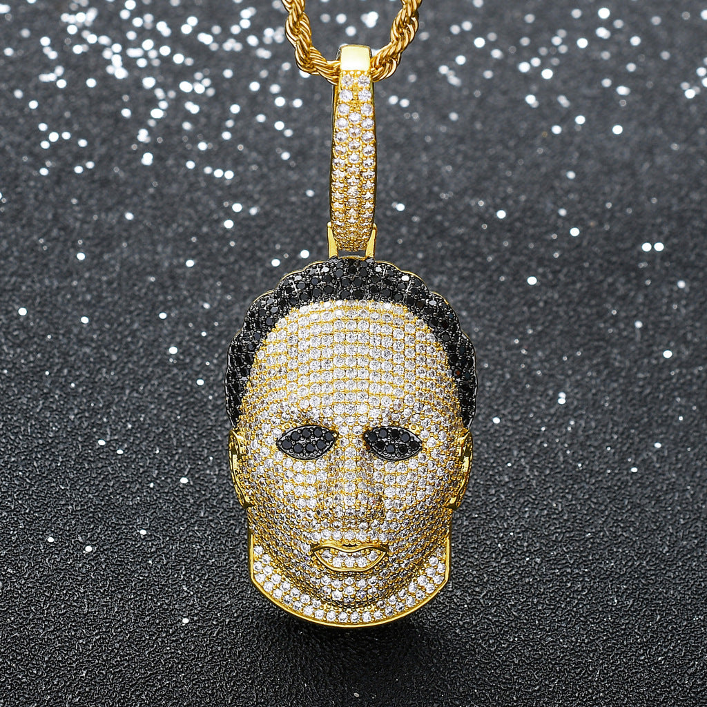 Hip Hop Fashion Cubic Zirconia Pendant Necklace for Men and Women